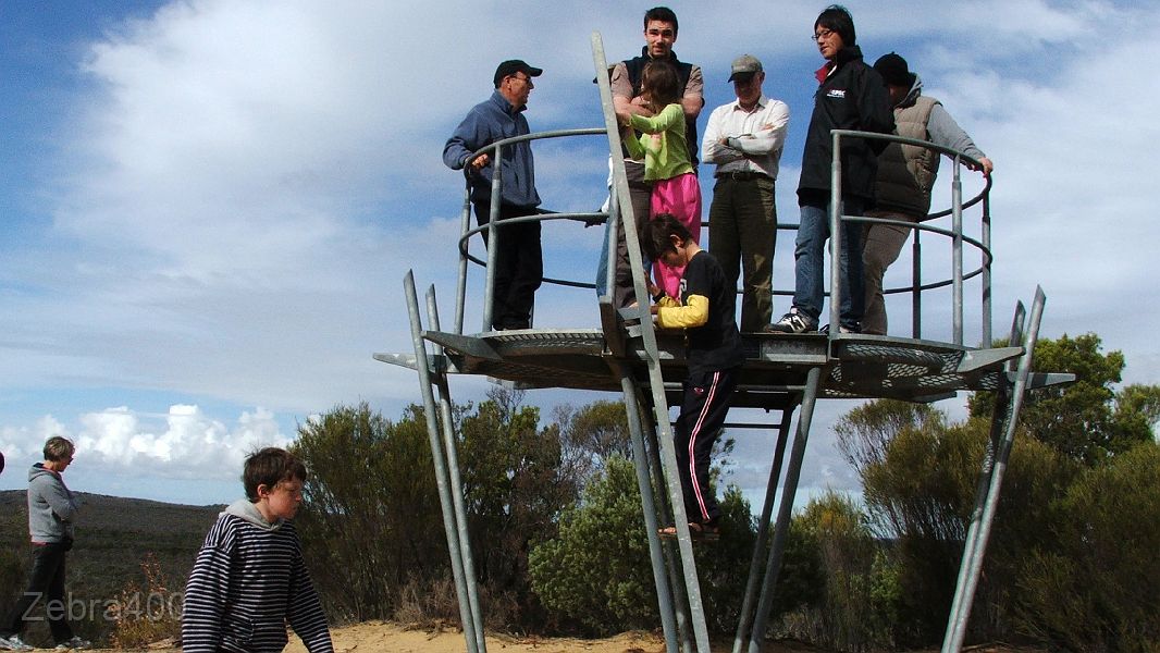 20-Convoy takes in the views at Hensley Trig lookout on the Border Track.JPG